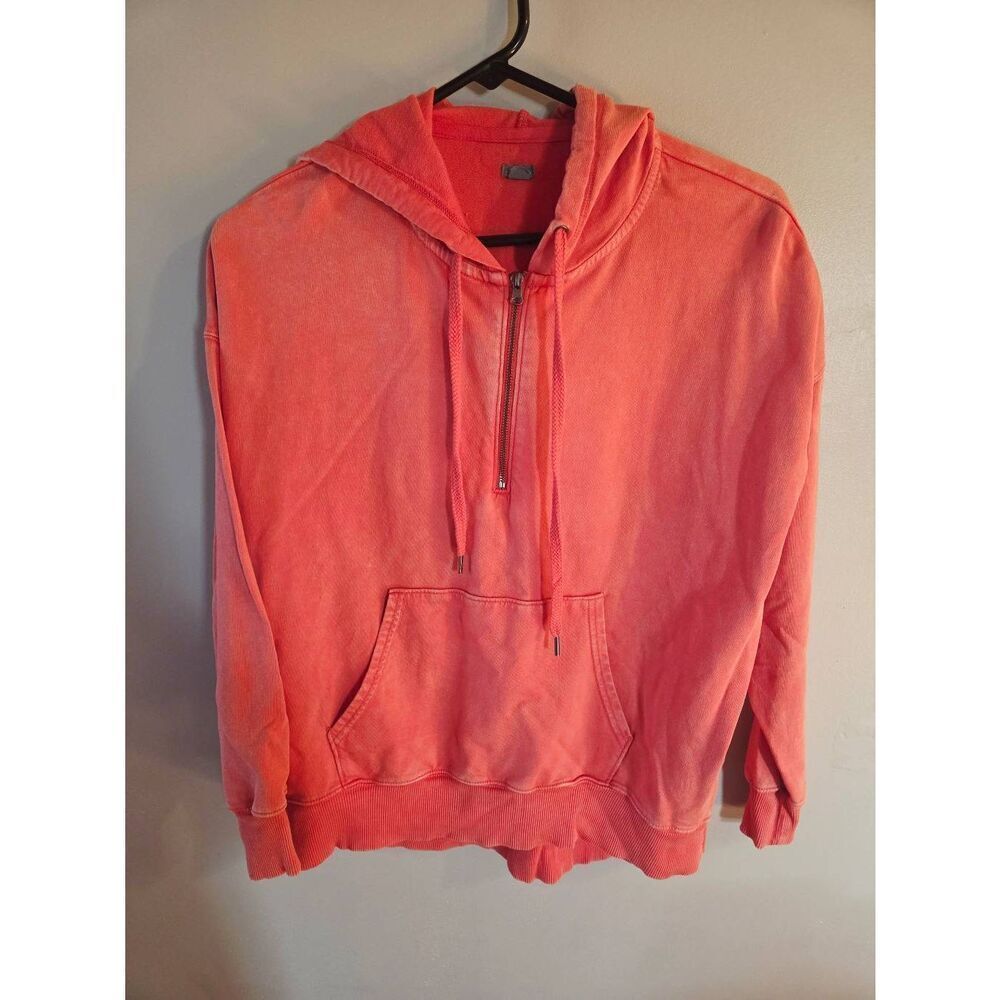 Aerie Half Zip Oversized Hoodie Washed Coral